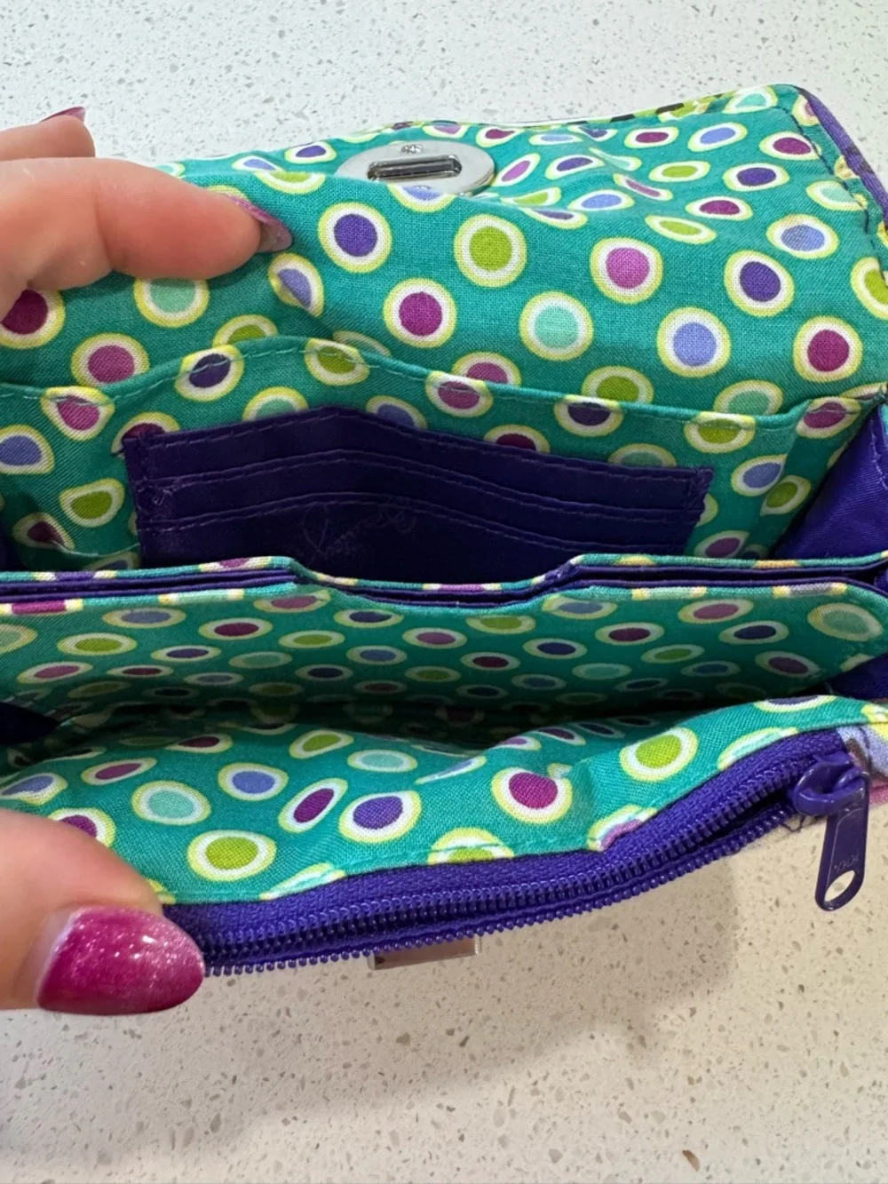 Vera Bradley Your Turn Smartphone Wristlet in the Heather Paisley - Picture 8 of 16